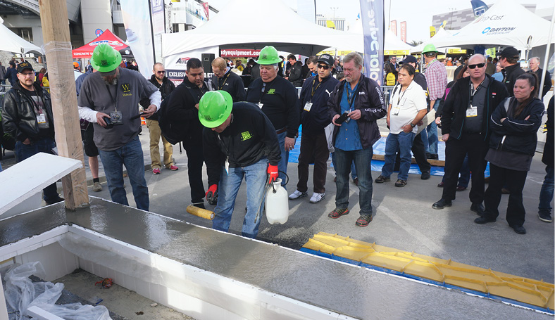 Located directly across from entry to the Las Vegas Convention Centers South Hall in the Concrete Surfaces & Decorative Outdoor area, the mall will feature walls and floors left undone so attendees can watch decorative concrete professionals install and finish various applications.
