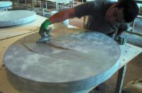 applying sealer to a concrete countertop