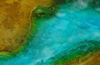 Concrete Dye in green, blue and yellow