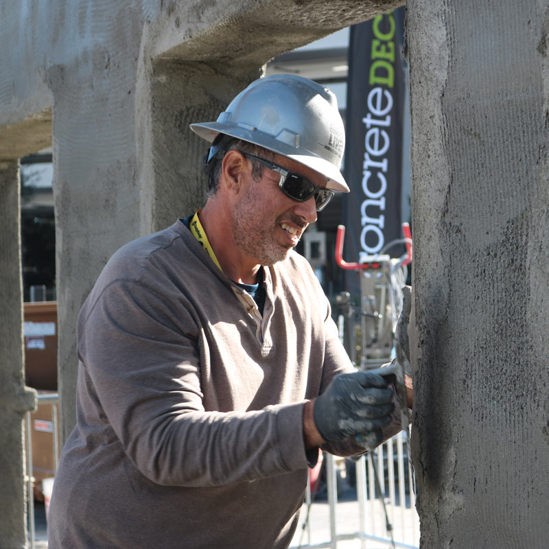 Matt Sampson working at Decorative Concrete Live!