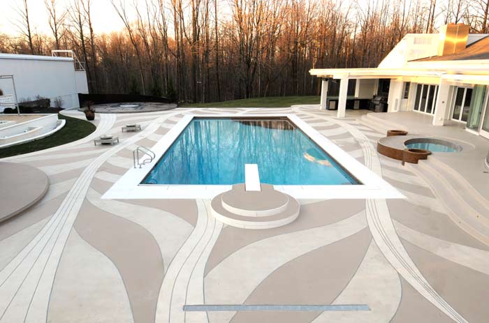 From the far end of the pool, guests at RH-1 can see portions of the pump house, cabana, fire pit, outdoor kitchen and the house itself.