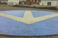 Rockettown logo on a parking lot
