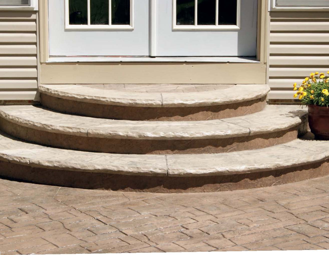 Half-round steps created by Jason Geiser and his crew at a home in Medina, Ohio.