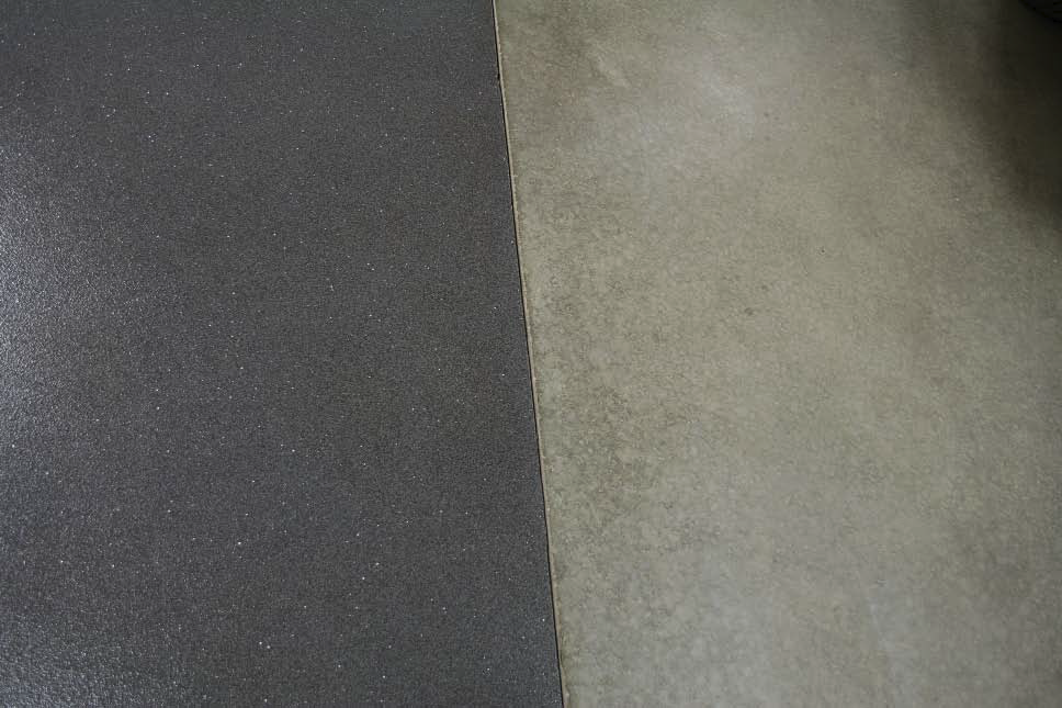 Eikenberry says the floor coatings add just the right amount of character to the garage that has become a cozy hangout for him, his wife and their friends.