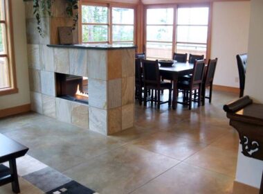 matte sealer on concrete in a kitchen dining room