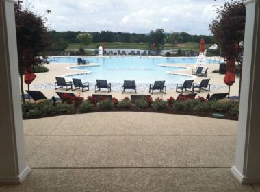 knockdown finishes for concrete on a pooldeck