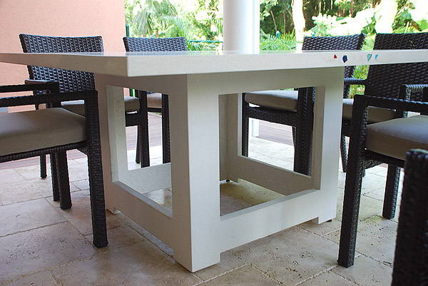 Concrete table made with GFRC