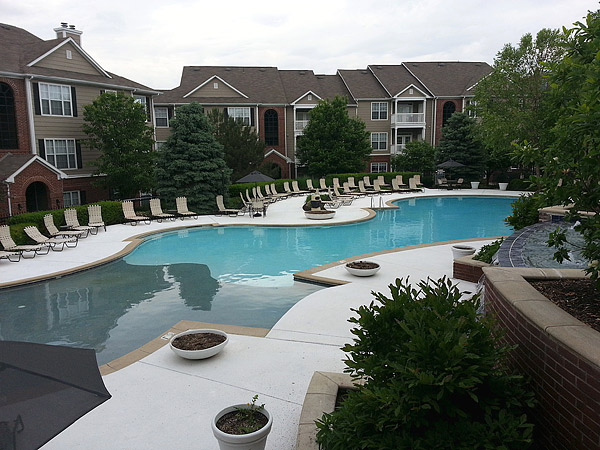 Restoration Cambridge Square Apartments Pool Deck, Overland Park, Kan. Fogel Management Group, Cambridge Square Apartments, Artistic Concrete Surfaces