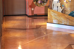 The concrete floor at the Discovery Childrens Museum was already in place.