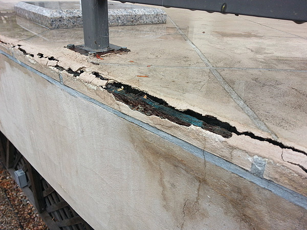 At a home in northern Colorado, rotting wood due to moisture intrusion can clearly be seen through this crack. Photos by Chris Sullivan