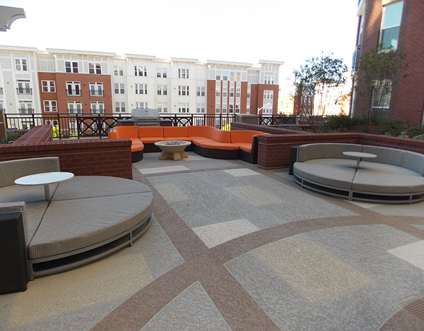 This elegant overlay provides a touch of modernity at the new Dunn Loring Metro apartment complex, in Dunn Loring, Va.