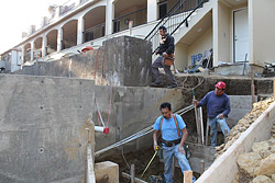 The next challenge was grading and drainage. The city uses parts of the property as storm drainage from the street above the house. TRC had to guarantee that this drainage wouldnt be adversely impacted by the project.