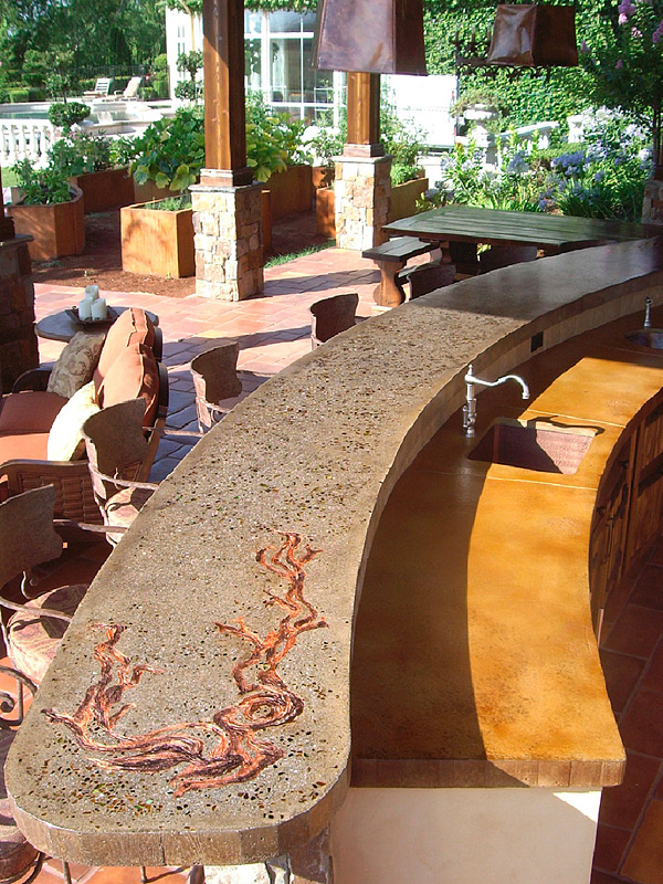Cast in place concrete countertop