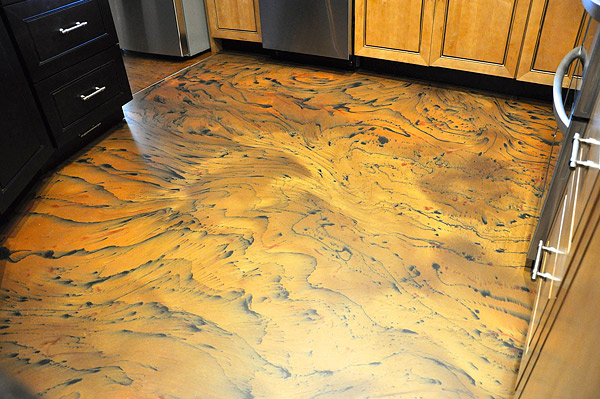 Westcoat Liquid Dazzle tiger striped concrete floor