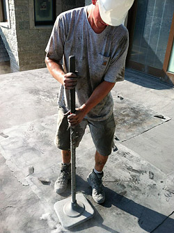 Stamped concrete deck slate pattern Will Mattingly stamps the deck with a slate finish. Photos courtesy of Will Mattingly