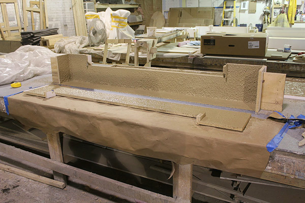 Corian concrete casting surfaces.