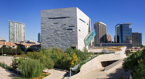 Decorative concrete Perot Museum Dallas - he fact that the outside of the building is molded concrete brings a deeper, more subtle level of appreciation to the architecture. Concrete is a fluid, after all, before it sets, and to see it spread across the surface is joyous in its own way, she said.