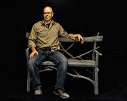 Michael Fogg concrete faux-bois bench