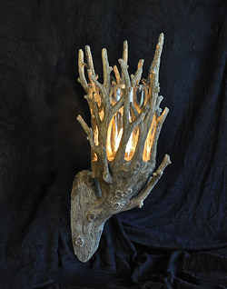 Michael Fogg concrete faux-bois wall sconce