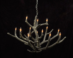 Michael Fogg concrete faux-bois chandelier