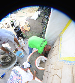 Creating a vertical carved rock wall