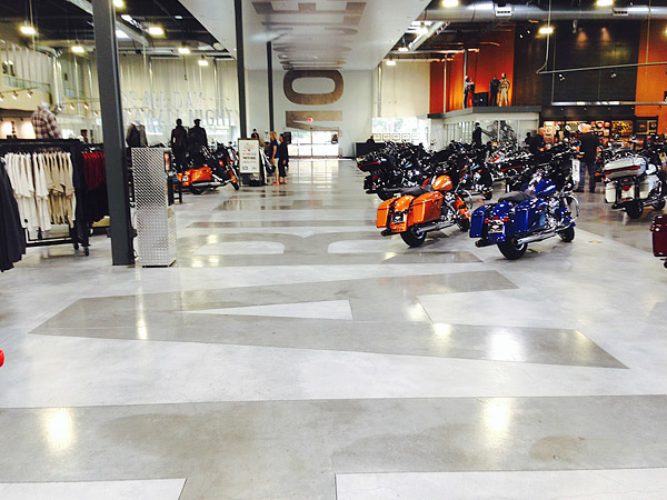 The new Harley Davidson showroom on Las Vegas Boulevard South is sealed with GST Internationals Wet Look Lacquer HG, a solvent-based, high-gloss, penetrating sealer.