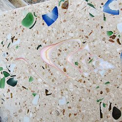 seeded aggregate in a concrete countertop