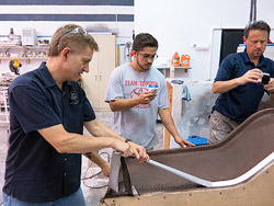 Usually when one thinks of precast, one thinks of casting so that the finished face of the piece is the surface of the mold. The mold is stripped and the piece flipped over so the finished face can be processed.
