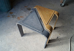 Warped concrete end table - The finished warped concrete end table.