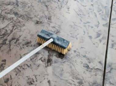 a brush on concrete sealing it