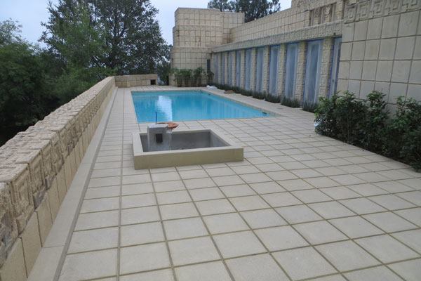 Cast-in-Place Special Finishes, Under 5,000 Square Feet, Second Place: Shaw & Sons Inc., Costa Mesa, California Ennis House pool deck