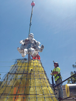 Positioning the soldiers at the Scaffolding for the Navy Corpsmen Memorial at Camp Pendleton