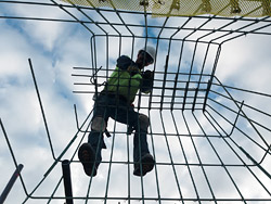 Scaffolding for the Navy Corpsmen Memorial Concrete Statue at Camp Pendleton