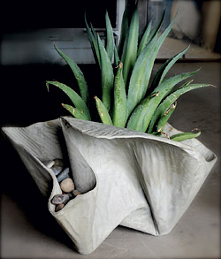 fabric formed concrete planter