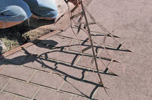 placing concrete stencils