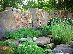 vertical concrete rock wall