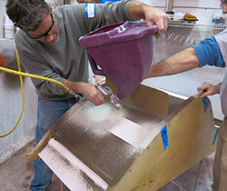 Apply the second color to the concrete lounge chair