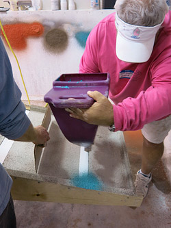 The third color is applied. concrete chair casting how-to