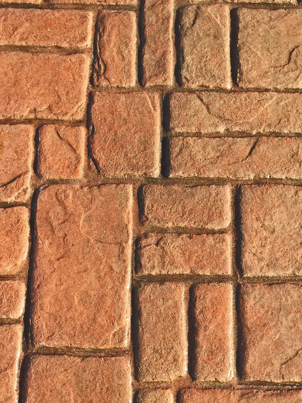 good concrete stamp imprinting - Here is an example of proper imprinting, where the stamped texture goes all the way to the stamped joints.