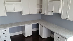 concrete countertops painted with glow in the dark product to look like marble
