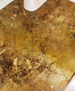 thin plastic on double-diluted dark walnut stain