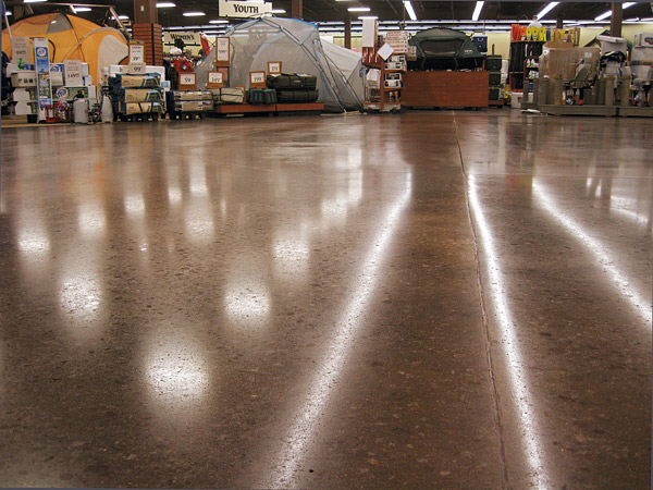 shiny brown floor in industrial space