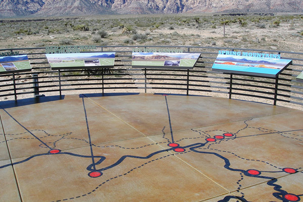 map with red points on floor