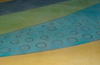 snowshoe tracks on floor at an Alaskan elementary school