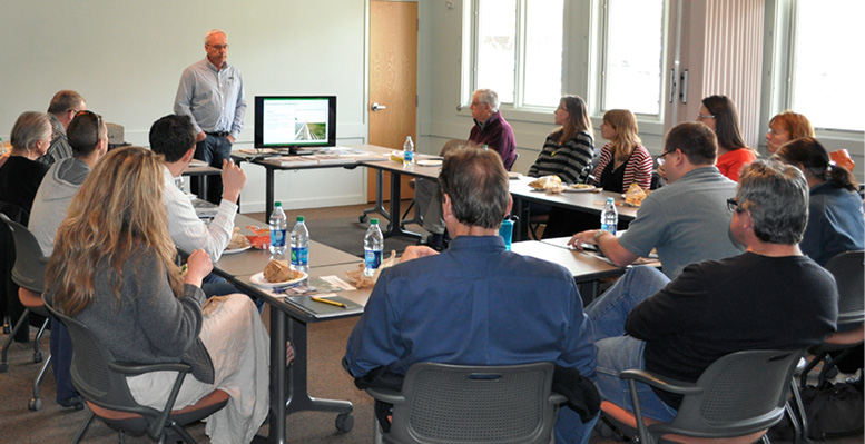 architectural presentation with group of people