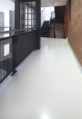 As a historic-listed Heritage building, existing finishes had to be protected and left intact and a new overlayment installed that would all work together. 