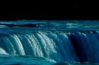 Water flowing over cliff
