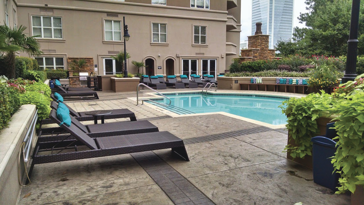 Stamped Concrete pool deck at a luxury high end resort.