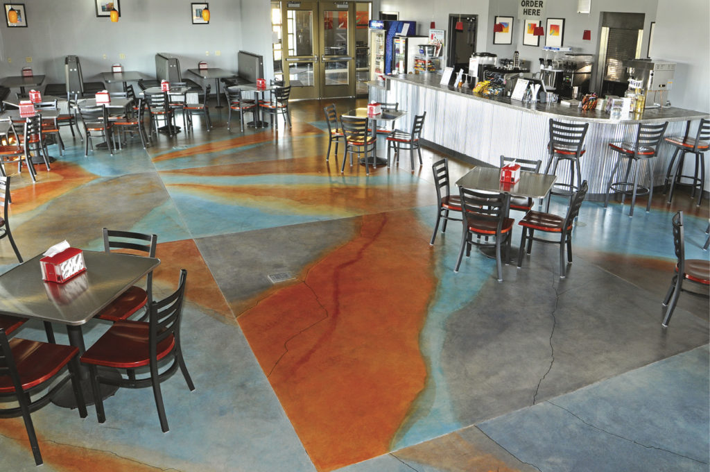 water-based stain in a popular restaurant