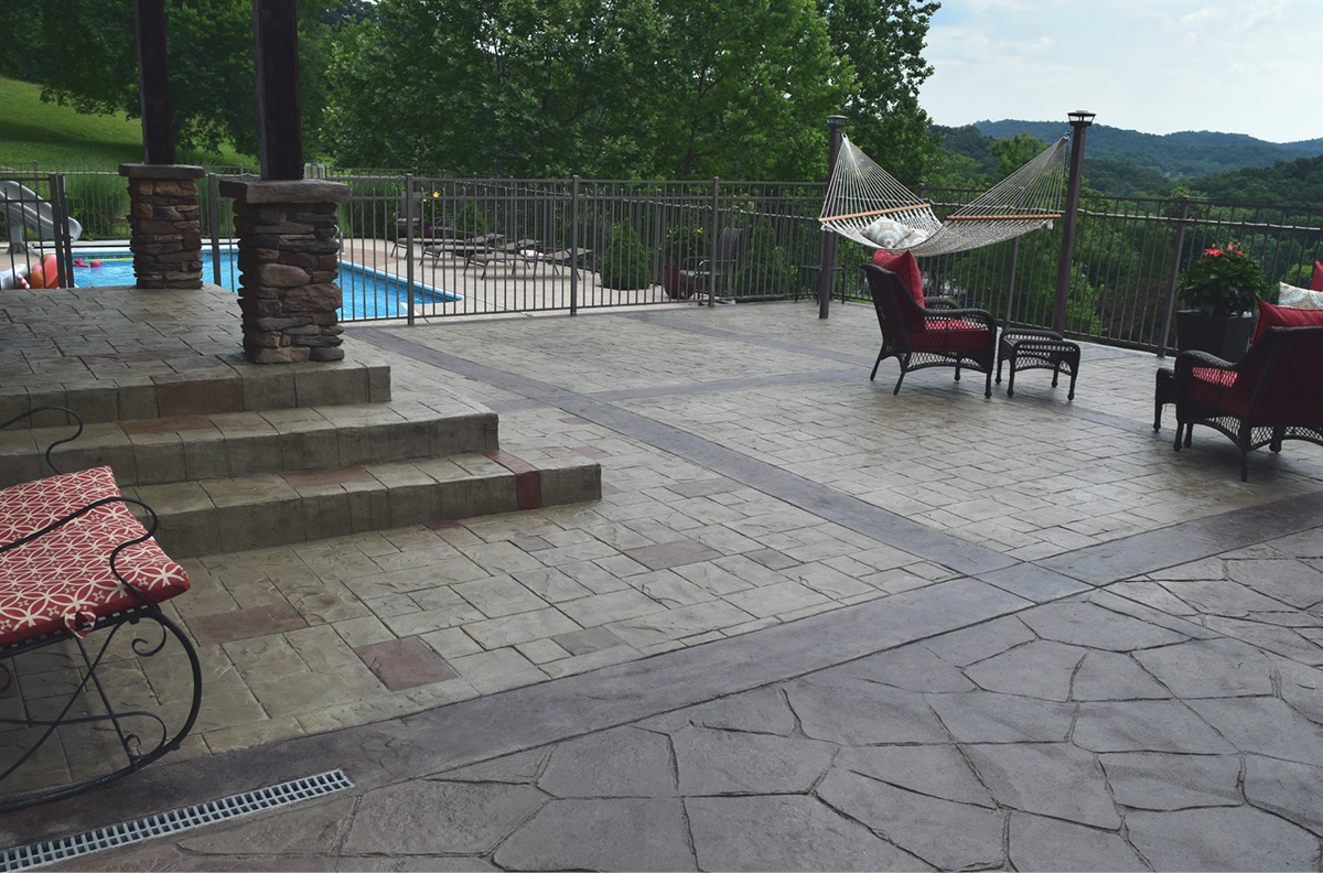 Outdoor Rooms can be separated with joints and different designs to distinguish the different spaces